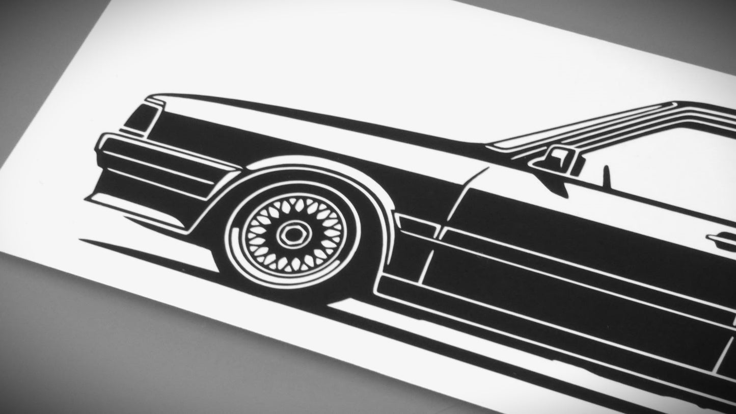 audi 80 B2 Typ81 Typ 85 Facelift aufkleber sticker silhouette detailansicht front