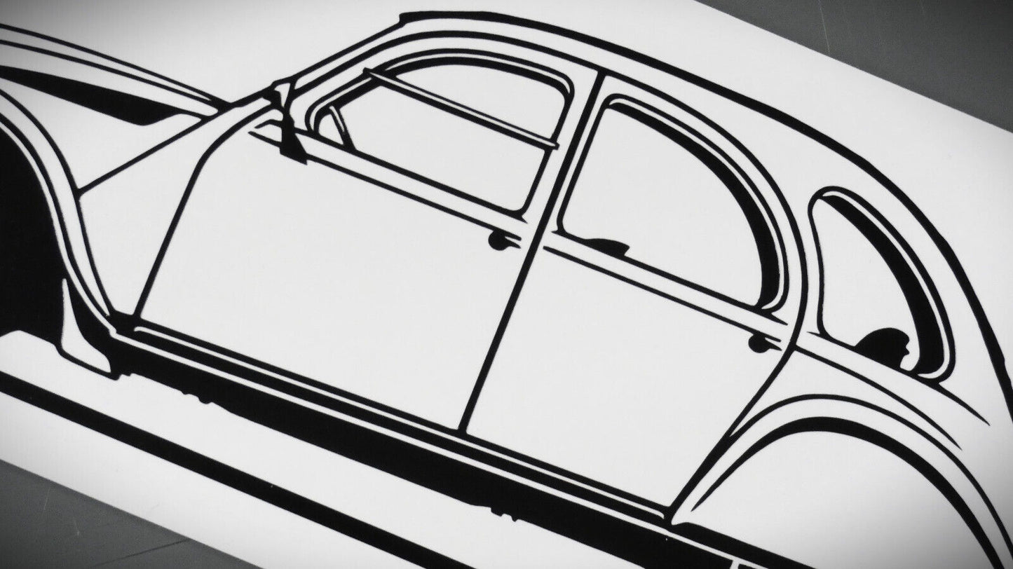 Citroen 2CV Ente Aufkleber Sticker Silhouette Detailansicht