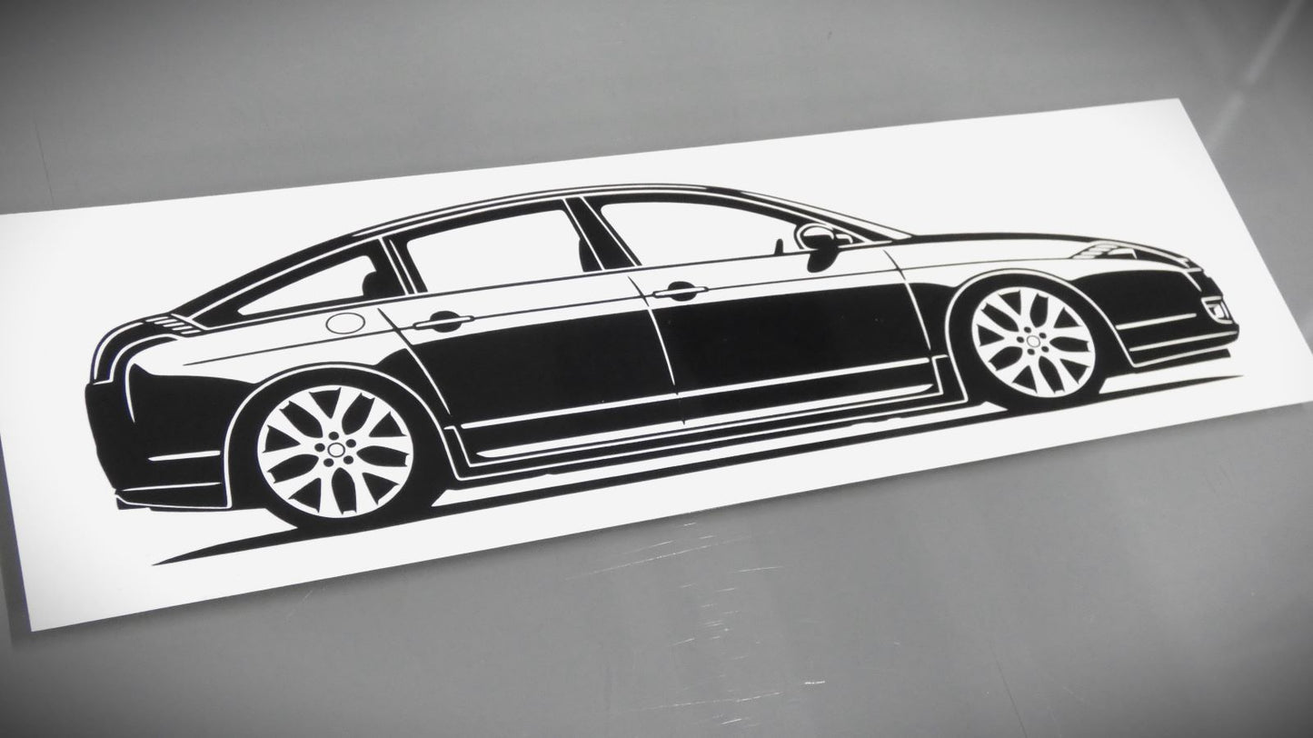 Citroen C6 Facelift Aufkleber Sticker Silhouette Fahrzeugseitenansicht Rechts