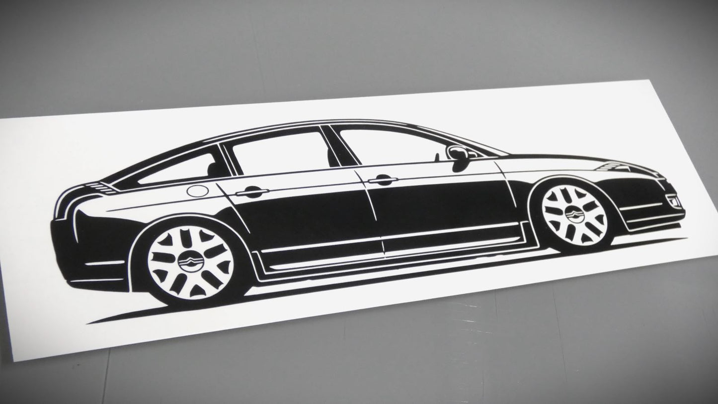 Citroen C6 Serie 1 Aufkleber Sticker Silhouette Fahrzeugseitenansicht Links