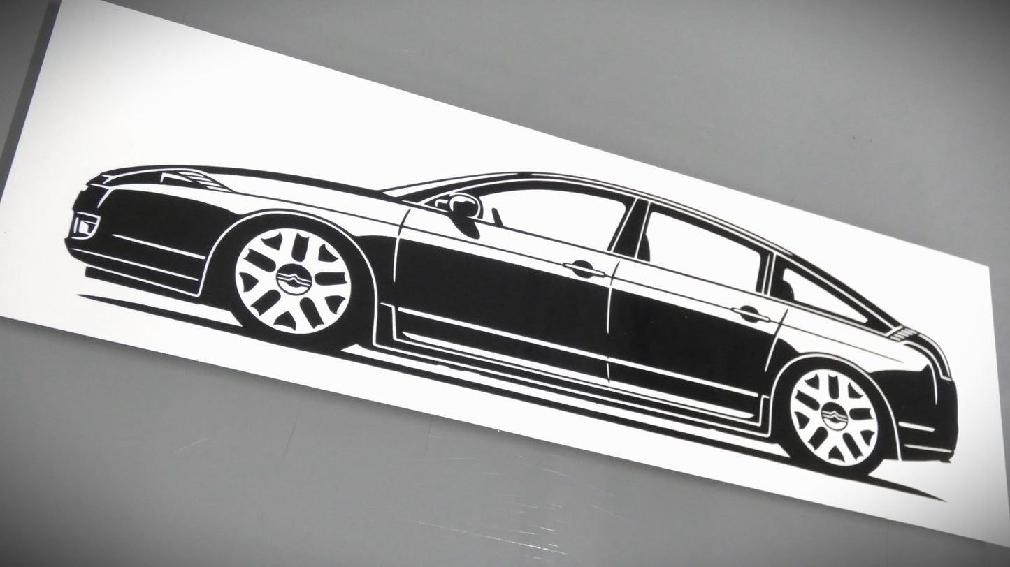 Citroen C6 Serie 1 Aufkleber Sticker Silhouette Fahrzeugseitenansicht Rechts