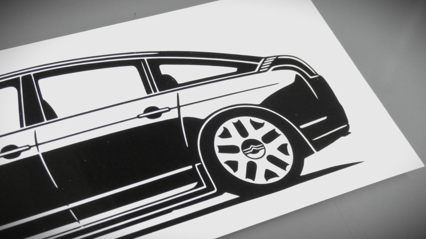 Citroen C6 Serie 1 Aufkleber Sticker Silhouette Detailansicht Heck