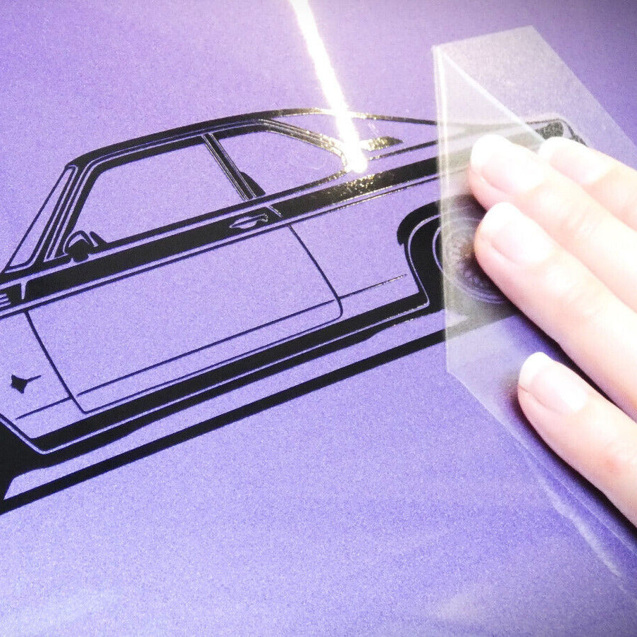 Opel Manta Silhouette Aufkleber verklebte Ansicht