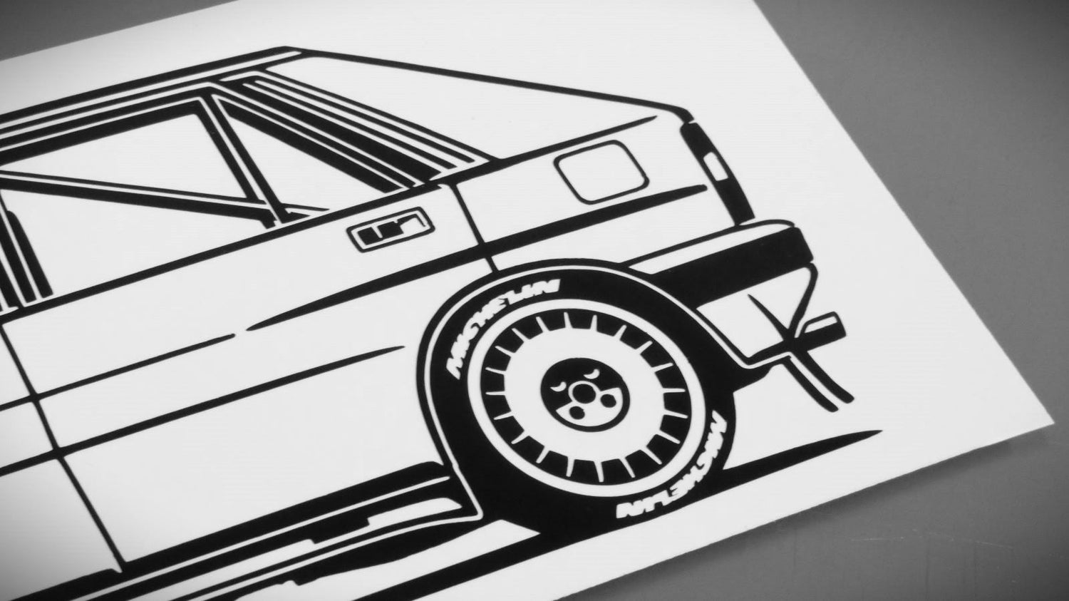 Lancia Delta Sticker Aufkleber Ansicht Heck