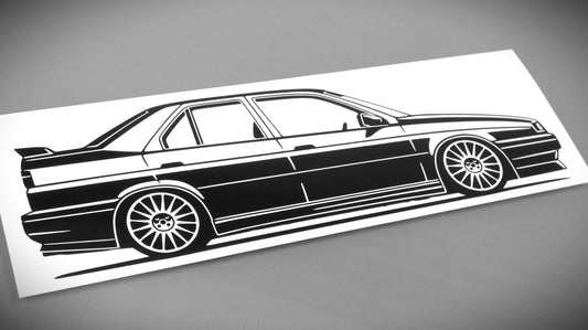 alfa romeo 155 q4 tuning oz felge speiche aufkleber sticker silhouette seitenansicht rechts