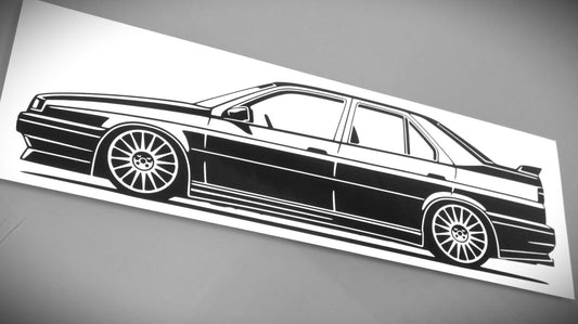alfa romeo 155 q4 tuning oz felge speiche aufkleber sticker silhouette seitenansicht links