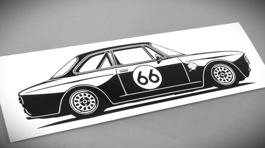 alfa romeo giulia gtam tourenwagen aufkleber sticker silhouette seitenansicht rechts