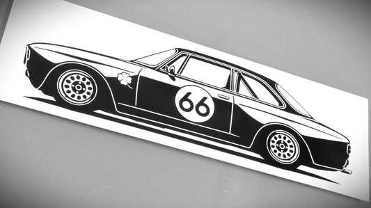 alfa romeo giulia gtam tourenwagen aufkleber sticker silhouette seitenansicht links