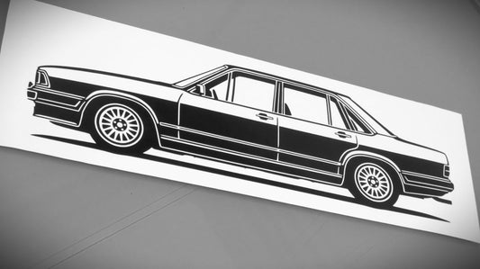 audi 200 Typ43 aufkleber sticker silhouette seitenansicht links
