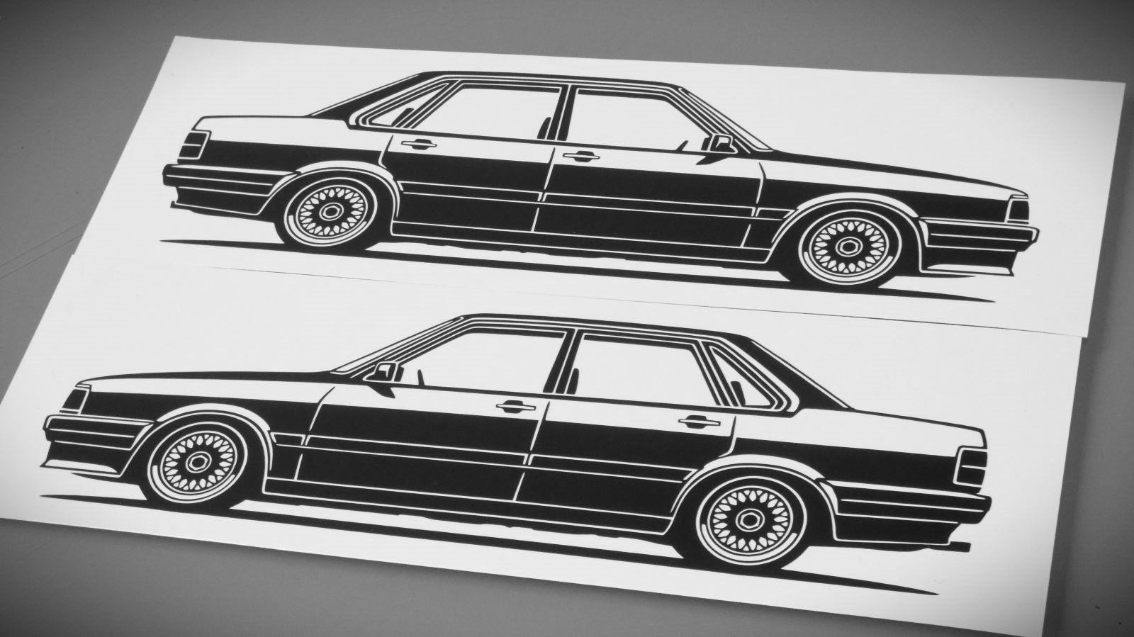 audi 80 B2 Typ81 Typ 85 Facelift aufkleber sticker silhouette seitenansicht links und rechts
