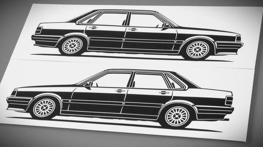 audi 80 B2 Facelift aufkleber sticker silhouette fahrzeugseitenansicht links und rechts