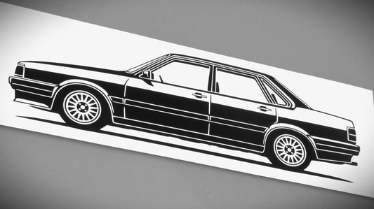 audi 80 B2 Facelift aufkleber sticker silhouette fahrzeugseitenansicht links