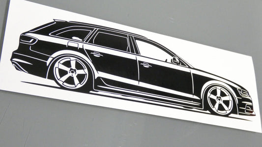 audi a4 b8 avant facelift rotor felgen aufkleber sticker silhouette fahrzeugseitenansicht rechts
