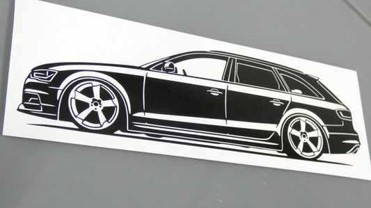 audi a4 b8 avant facelift rotor felgen aufkleber sticker silhouette fahrzeugseitenansicht links