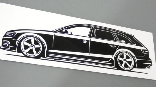 audi a4 b8 avant rotor felgen aufkleber sticker silhouette fahrzeugseitenansicht links