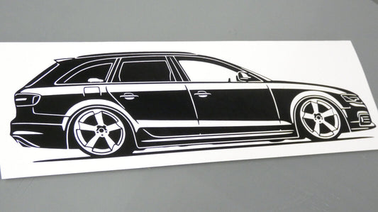 audi a4 b8 avant rotor felgen aufkleber sticker silhouette fahrzeugseitenansicht rechts