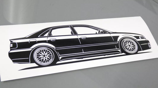 audi a4 s4 b5 limousine bbs lm felgen aufkleber sticker silhouette fahrzeugansicht rechts