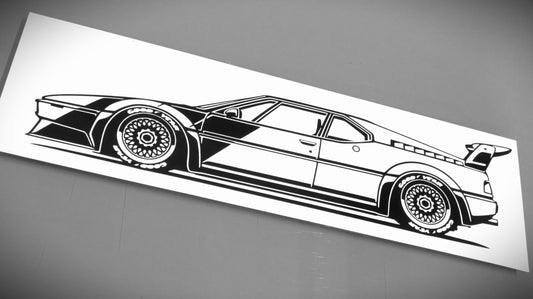 BMW E26 M1 ProCar // Silhouette Sticker - STiCKAR. automotive