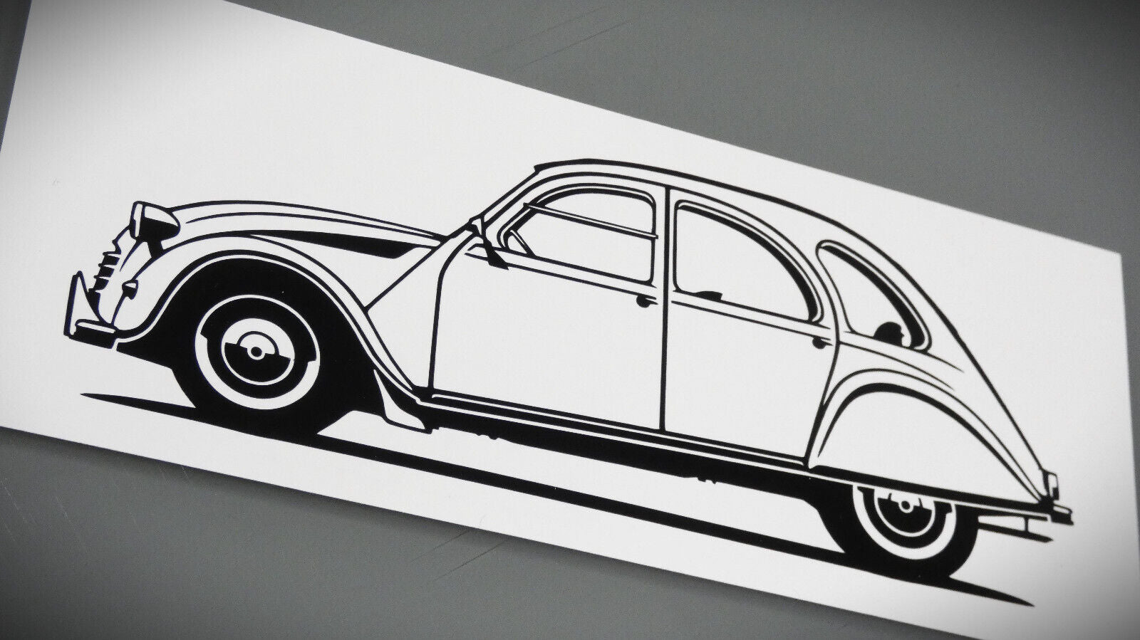 Citroen 2CV Ente Aufkleber Sticker Silhouette Fahrzeugseitenansicht Links