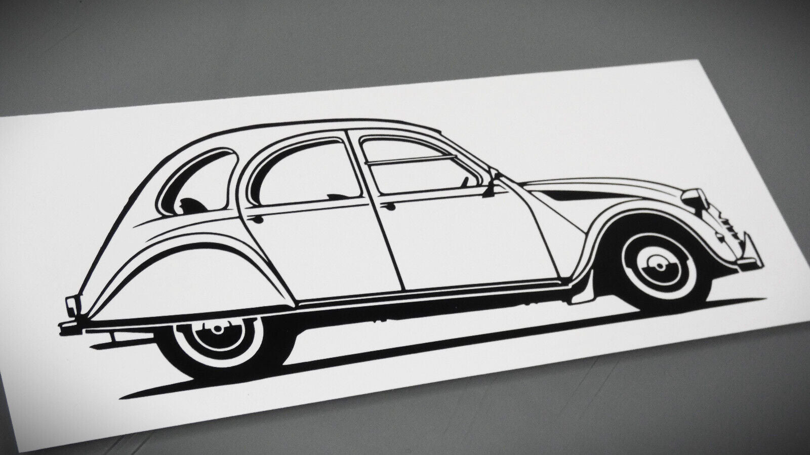 Citroen 2CV Ente Aufkleber Sticker Silhouette Fahrzeugseitenansicht Rechts