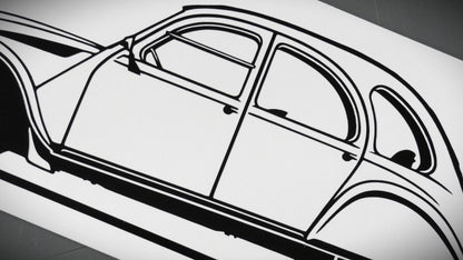 Citroen 2CV Ente Aufkleber Sticker Silhouette Detailansicht