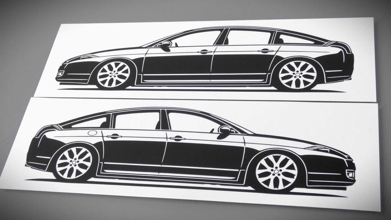 Citroen C6 Facelift Aufkleber Sticker Silhouette Fahrzeugseitenansicht Links und Rechts