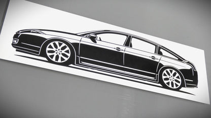 Citroen C6 Facelift Aufkleber Sticker Silhouette Fahrzeugseitenansicht Links