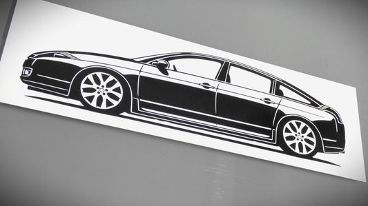 Citroen C6 Facelift Aufkleber Sticker Silhouette Fahrzeugseitenansicht Links
