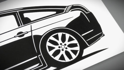 Citroen C6 Facelift Aufkleber Sticker Silhouette Detailansicht Front