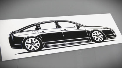 Citroen C6 Serie 1 Aufkleber Sticker Silhouette Fahrzeugseitenansicht Links