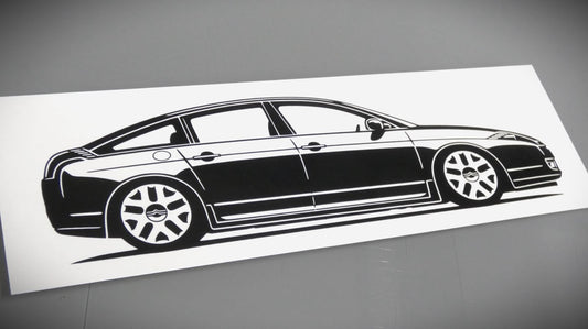 Citroen C6 Serie 1 Aufkleber Sticker Silhouette Fahrzeugseitenansicht Links