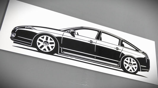Citroen C6 Serie 1 Aufkleber Sticker Silhouette Fahrzeugseitenansicht Rechts