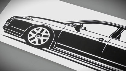 Citroen C6 Serie 1 Aufkleber Sticker Silhouette Detailansicht Front