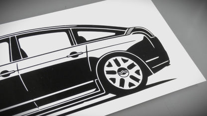 Citroen C6 Serie 1 Aufkleber Sticker Silhouette Detailansicht Heck
