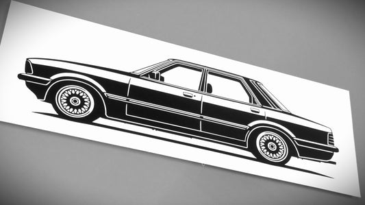 Ford Taunus TC 80 Aufkleber Sticker Silhouette Fahrzeugansicht Links