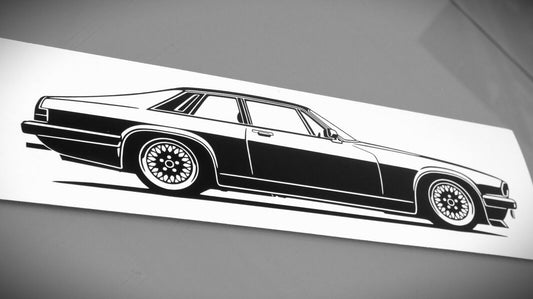 Jaguar XJS Coupé Aufkleber Sticker Silhouette Fahrzeugansicht Rechts
