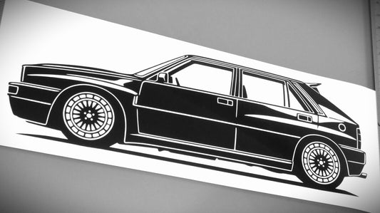 Lancia Delta HF Integrale Tuning Aufkleber Sticker Silhouette Fahrzeugansicht Links