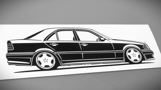Mercedes Benz W202 C36 AMG C-Klasse Aufkleber Sticker Silhouette Fahrzeugansicht Rechts