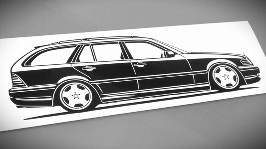 Mercedes Benz S202 C43 AMG T-Modell Aufkleber Sticker Silhouette Fahrzeugansicht Rechts