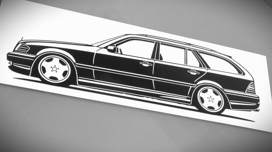Mercedes Benz S202 C43 AMG T-Modell Aufkleber Sticker Silhouette Fahrzeugansicht Links