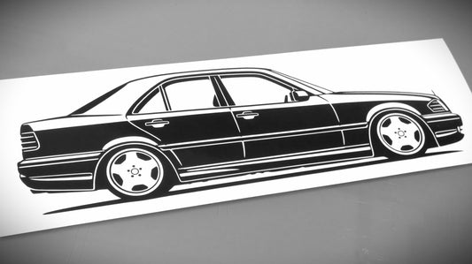 Mercedes Benz W202 C43 AMG C-Klasse Aufkleber Sticker Silhouette Fahrzeugansicht Rechts