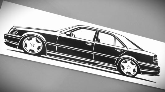 Mercedes Benz W202 C43 AMG C-Klasse Aufkleber Sticker Silhouette Fahrzeugansicht Links