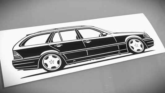 Mercedes Benz S202 C-Klasse T-Modell Aufkleber Sticker Silhouette Fahrzeugansicht Rechts