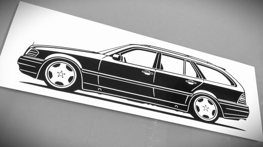 Mercedes Benz S202 C-Klasse T-Modell Aufkleber Sticker Silhouette Fahrzeugansicht Links