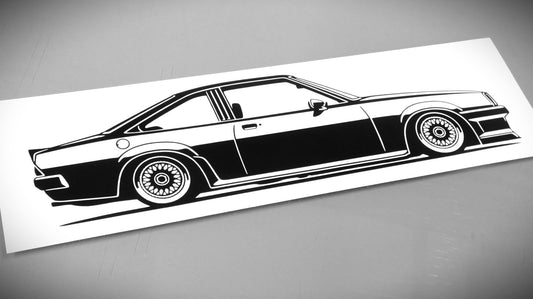 Opel Manta B GTE GSi BBS Aufkleber Sticker Silhouette Fahrzeugansicht Rechts