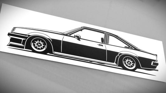 Opel Manta B GTE Tuning Aufkleber Sticker Silhouette Fahrzeugansicht Links