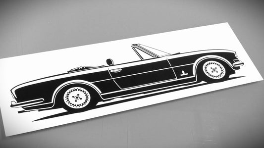 Peugeot 504 Cabrio Aufkleber Sticker Silhouette Fahrzeugansicht Rechts