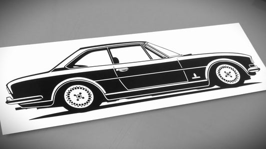 Peugeot 504 Coupé Aufkleber Sticker Silhouette Fahrzeugansicht Rechts