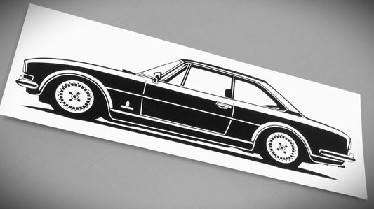 Peugeot 504 Coupé Aufkleber Sticker Silhouette Fahrzeugansicht Links