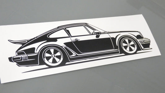 Singer Porsche 930 Turbo Aufkleber Sticker Silhouette Fahrzeugseitenansicht Rechts
